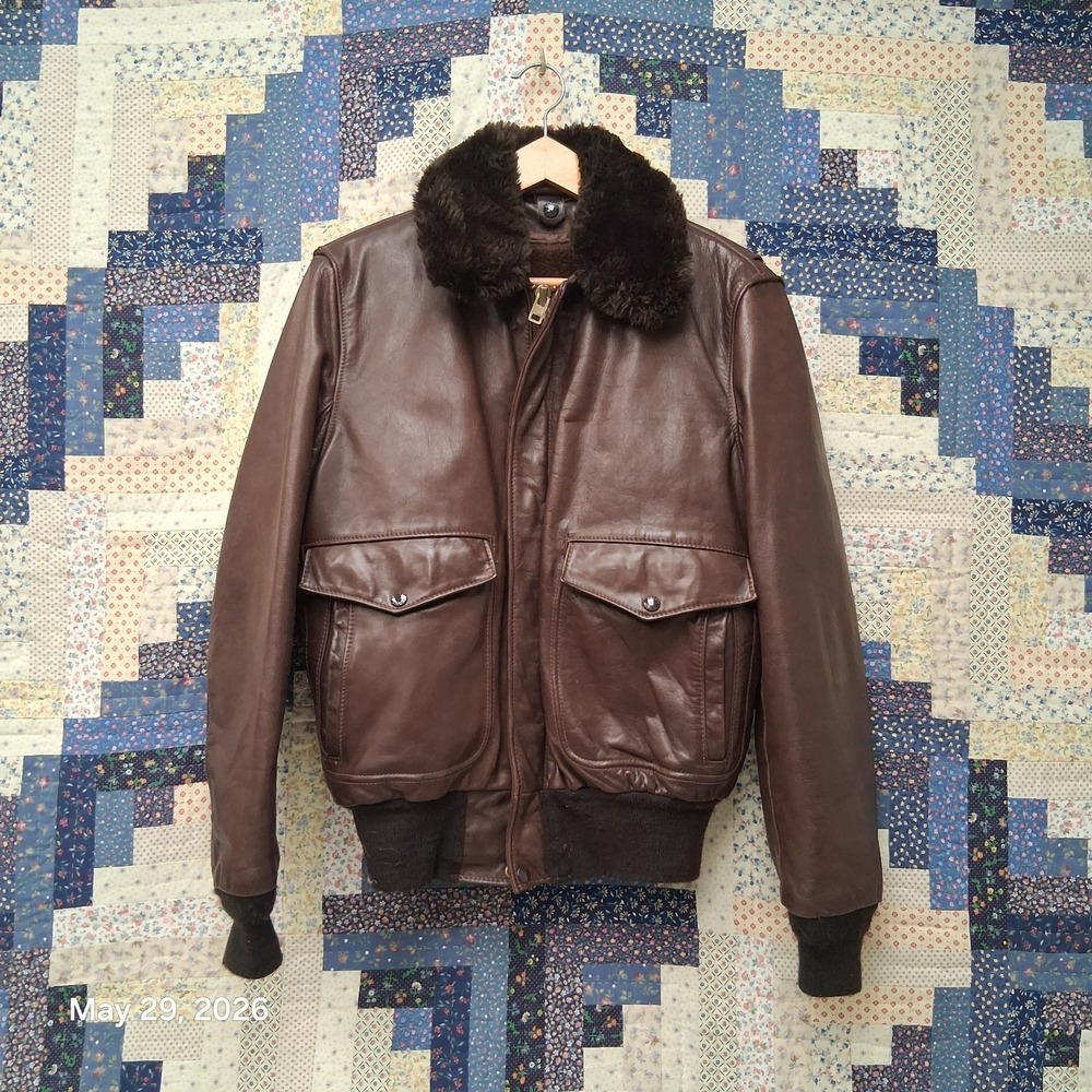 Schott Leather Flight Bomber Jacket Removable Liner Size 40 Made in USA 184SM A2